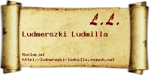 Ludmerszki Ludmilla névjegykártya